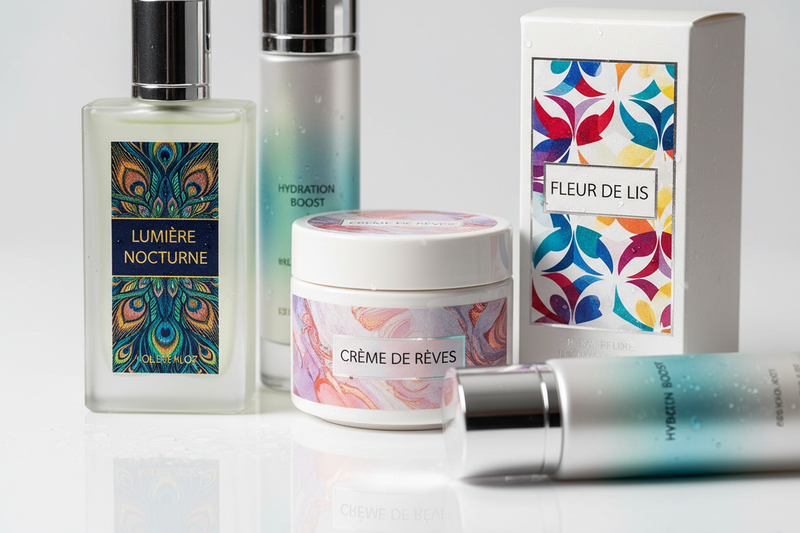 Premium full-color etiketten op cosmetica producten