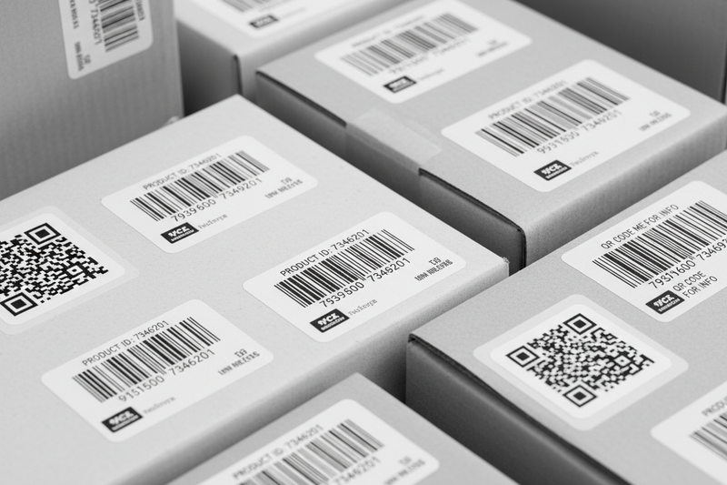 Scherpe barcode en QR-code etiketten op producten